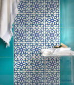 Carrelage mural de salle de bain, style oriental marocain en faience de Tunisie Dorémail - Collection Tradition, motif MEKNES
