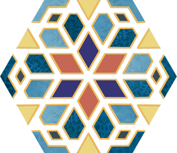 Carrelage andalou hexagonal Codicer KIMRI - motifs géométriques arabesques