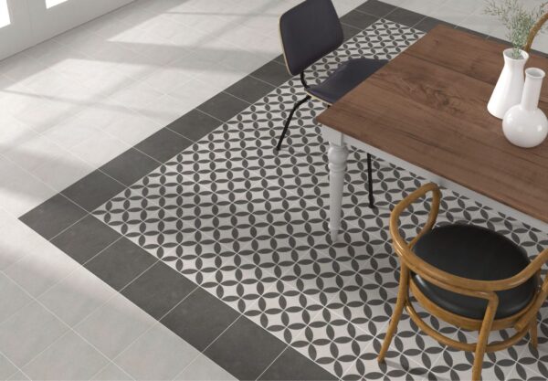 Carrelage cuisine imitation carreaux de ciment Diffusion Céramique VINTAGE STAR GREY
