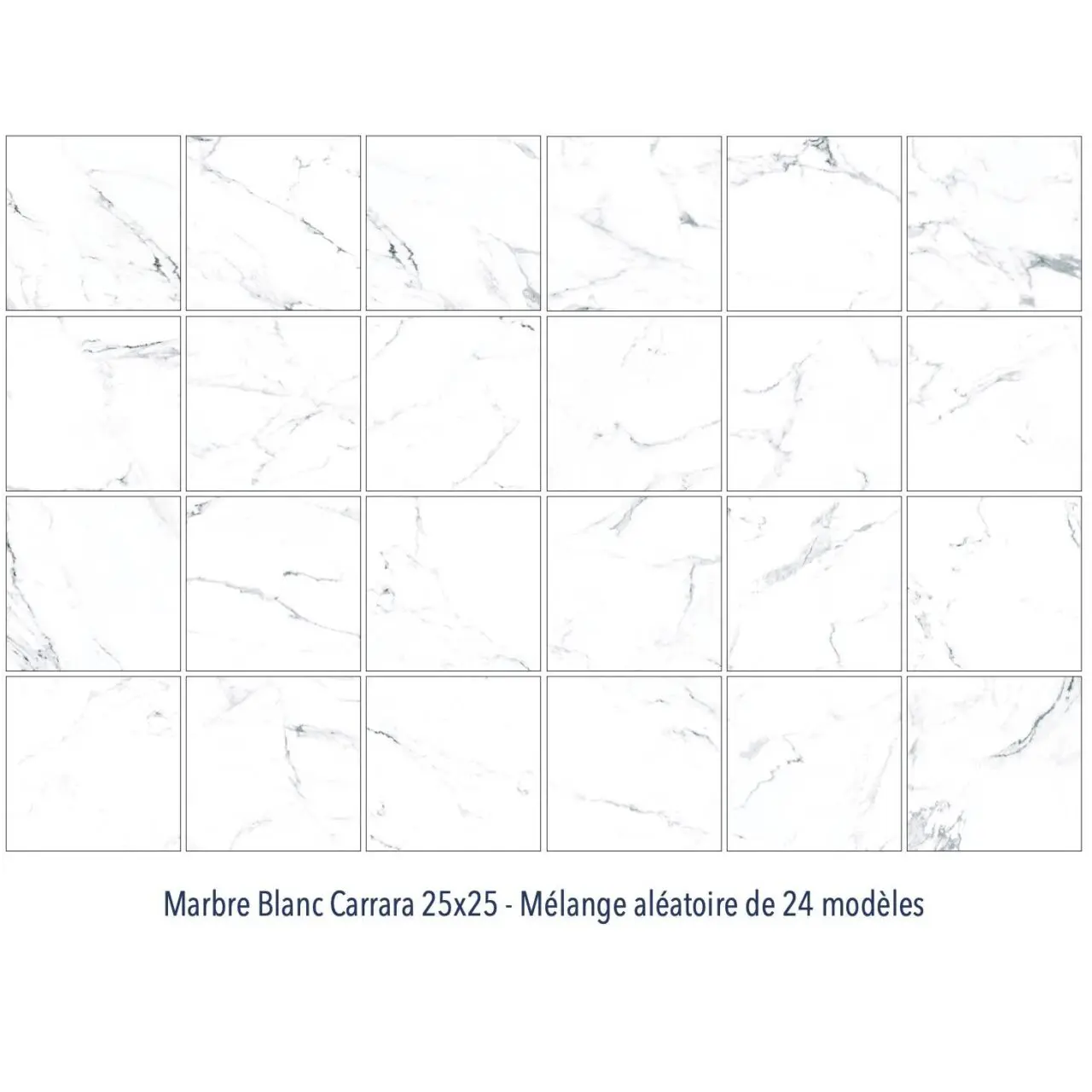 Carrelage marbre blanc Diffusion Céramique 25x25cm