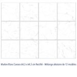 Carrelage marbre blanc Carrara Diffusion Céramique grand format 66x66cm