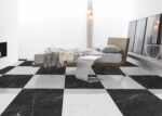 Carrelage marbre noir et blanc Diffusion Céramique grand format 66x66cm