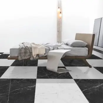 Carrelage marbre noir et blanc Diffusion Céramique grand format 66x66cm