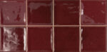 Zellige bordeaux imitation - effet carreaux 10x10cm - trame carrelage faience 20x40cm Diffusion Céramique ELLIGEZ