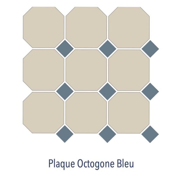 Carrelage à cabochon noir OCTOGONE Diffusion Céramique - Plaque Bleu