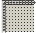 Carrelage sol à cabochon bleu OCTOGONE Diffusion Céramique. Consultez la boutique pour nos pièces spéciales d'angle et frises.
