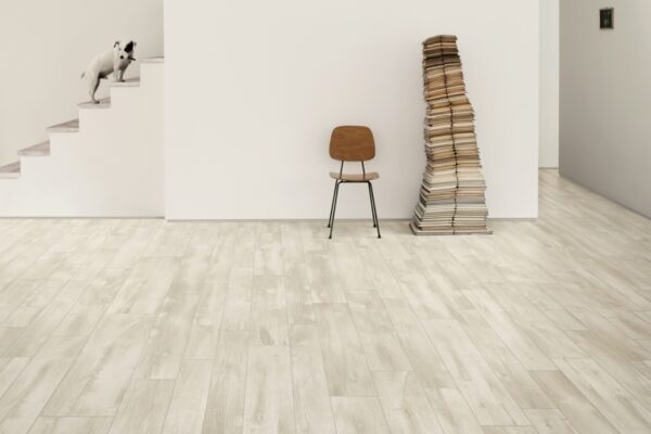 Carrelage imitation parquet blanc Gardenia JUST NATURE - couleur SBIANCATO