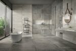 Carrelage salle de bain Gardenia AMBOISE 60x120cm - douche couleur FANGO