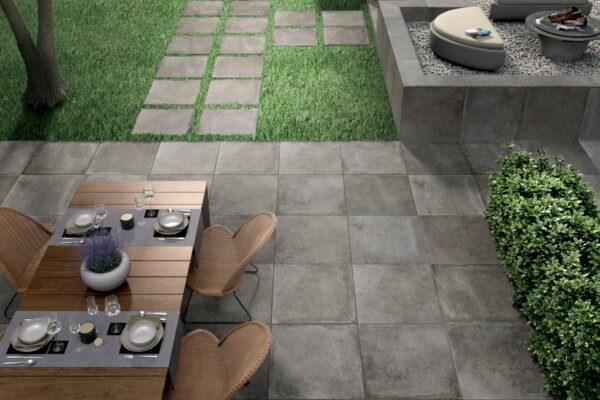 Carrelage extérieur antidérapant terrasse et dalle 2cm Gardenia AMBOISE 80x80cm - couleur FANGO