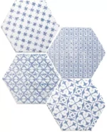 Carrelage hexagonal patchwork Cevica MARRAKECH - couleur MOSAIC AZUL