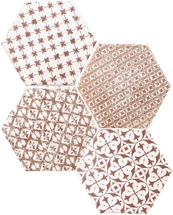 Carrelage hexagonal patchwork Cevica MARRAKECH - couleur MOSAIC GRANATE