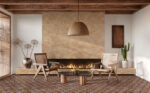 carrelage imitation carreaux de ciment Nanda, collection Terra - sol LARA, mur CAMELBACK