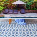 Carrelage azulejos blanc motifs bleu Nanda Terra EVELINA pour intérieur et extérieur