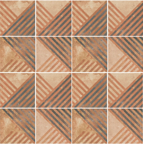 Carrelage imitation carreaux de ciment Nanda, collection Terra modèle ANGELA - pour extérieur / intérieur / piscine / jardin ; sol / mur