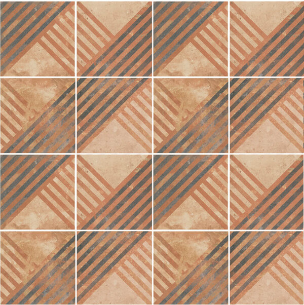 Carrelage imitation carreaux de ciment Nanda, collection Terra modèle ANGELA - pour extérieur / intérieur / piscine / jardin ; sol / mur