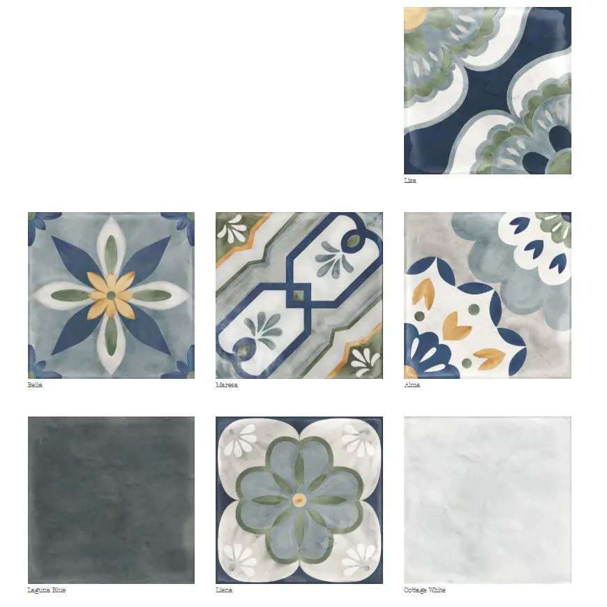 Ensemble de la collection de carrelage grès cérame Nanda VERANDA pour intérieur et extérieur