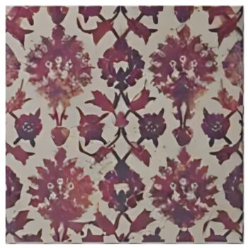 Pierre décorée naturelle 20x20cm – Collection Textiles d’Exception Diffusion Céramique - Ispahan