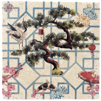 Pierre décorée naturelle – Collection Merveilles de la Nature Diffusion Céramique (12 motifs) - Kyoto