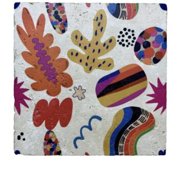 Pierre décorée naturelle 20x20cm – Collection Limestone Diffusion Céramique - Woodstock 3