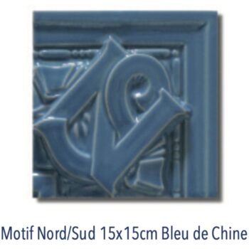 Angle d'encadrement Nord-Sud BLEU DE CHINE de carrelage métro parisien Diffusion Céramique