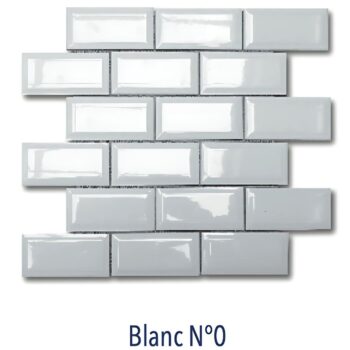 Carrelage mini Métro BLANC 5x10cm par trame de 30x30cm - Diffusion Céramique