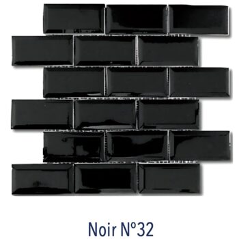 Carrelage mini Métro NOIR 5x10cm par trame de 30x30cm - Diffusion Céramique