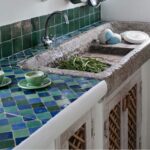 Zellige mosaïque marocain traditionnel Diffusion Céramique - cuisine en bleu et vert