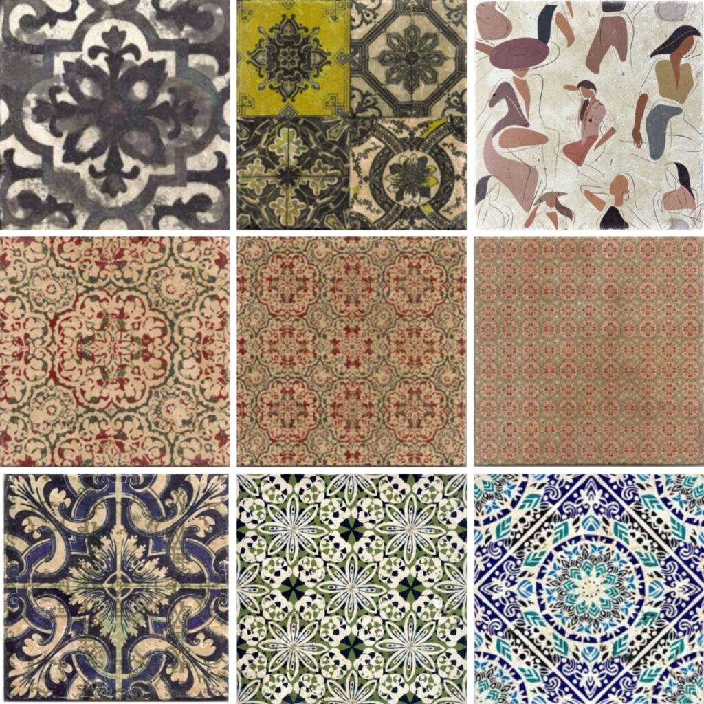 Pierres décorées naturelles Diffusion Céramique - Collection Carreaux de Légende