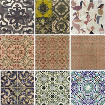Pierres décorées naturelles Diffusion Céramique - Collection Carreaux de Légende