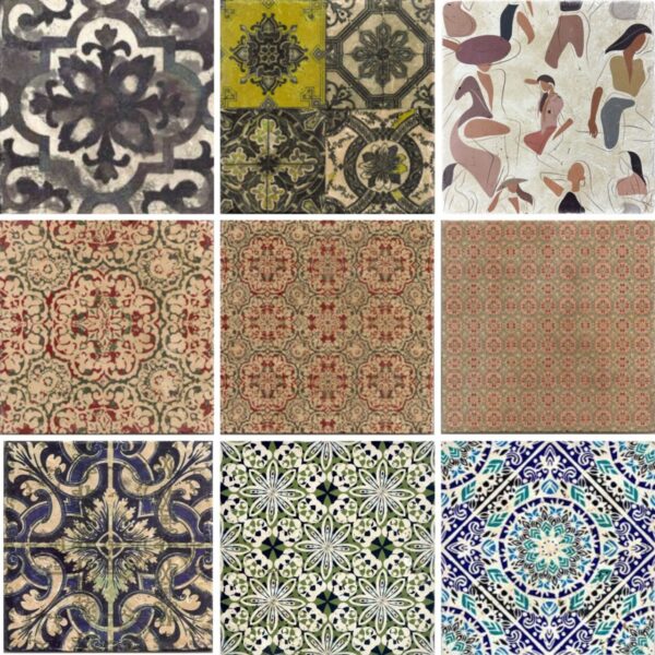 Pierres décorées naturelles Diffusion Céramique - Collection Carreaux de Légende