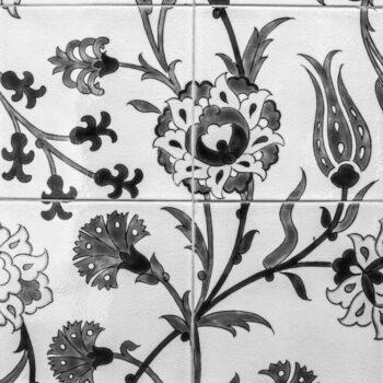 Fresque de carrelage mural artisanal Dorémail MARMARA - Boîte de 8 carreaux 20x20cm soit 40x80cm