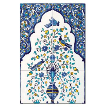 Fresque carrelage oriental artisanal 40x60cm Dorémail MIRAMAR