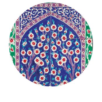 Fresque artisanale en faience peinte à la main Dorémail CERISIER - Détail