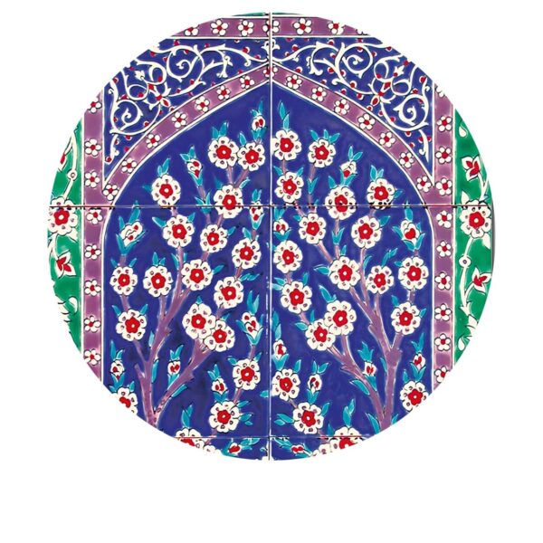 Fresque artisanale en faience peinte à la main Dorémail CERISIER - Détail