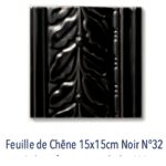 Frise Feuille de Chêne NOIR de carrelage métro parisien Diffusion Céramique