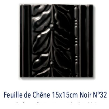 Frise Feuille de Chêne NOIR de carrelage métro parisien Diffusion Céramique