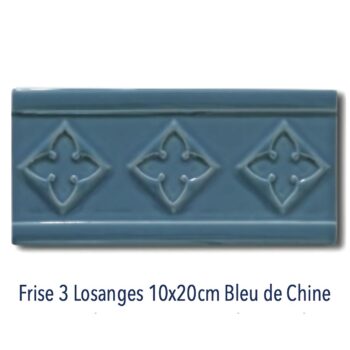 Frise Losanges BLEU de carrelage métro parisien Diffusion Céramique