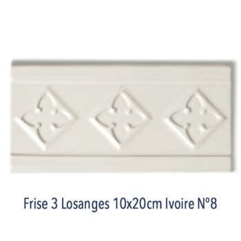 Frise Losanges IVOIRE de carrelage métro parisien Diffusion Céramique