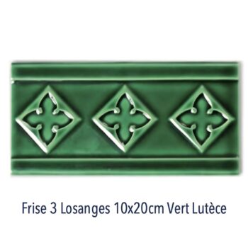 Frise Losanges VERT de carrelage métro parisien Diffusion Céramique