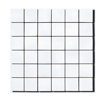 Zellige mosaïque marocain traditionnel Diffusion Céramique 5x5cm sur trame 30x30cm - BLANC NEIGE