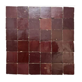 Zellige mosaïque marocain traditionnel Diffusion Céramique 5x5cm sur trame 30x30cm - POURPRE