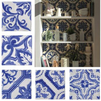 Carreaux azulejos de faience artisanale 15x15cm Terracim Les Portugaises