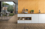 Carrelage faience murale cuisine jaune brillant Recer RITMO 10x10cm - AMBER