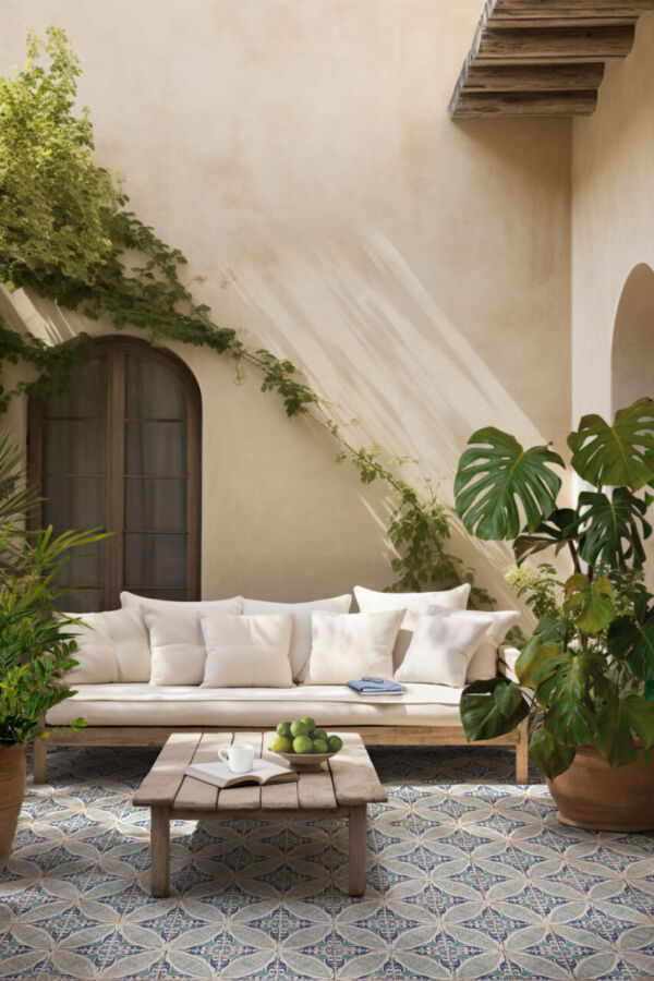 Carrelage méditerranéen vintage Nanda MAGNOLIA PAULINA 20x20cm - terrasse