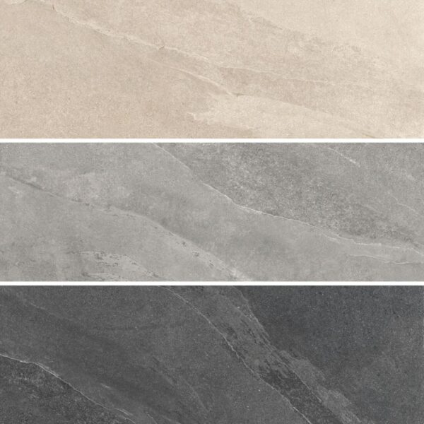 3 couleurs des dalles extérieures 2cm pour terrasse et jardin DecorUnion PIETRA LAVAGNA