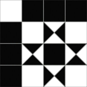 Carrelage géométrique noir et blanc effet carreaux de ciment Codicer BRISTOL BLACK