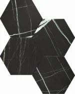 Carreaux marbre noir hexagonal Cevica ROCK STAR SAHARA