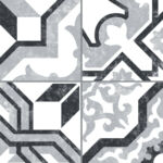 Carrelage patchwork carreaux de ciment noir blanc gris - Codicer BORNE GREY