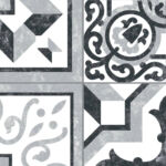 Carrelage patchwork carreaux de ciment noir blanc gris - Codicer BORNE GREY
