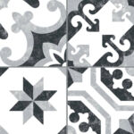 Carrelage patchwork carreaux de ciment noir blanc gris - Codicer BORNE GREY